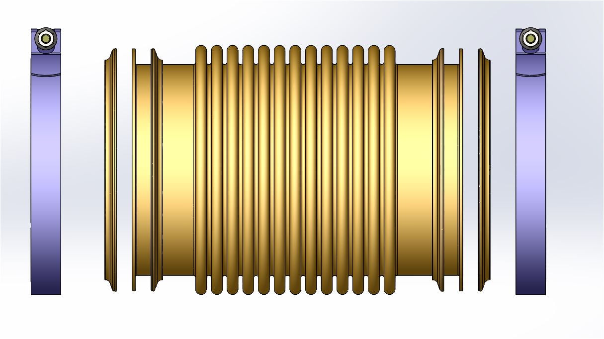 floating flanges bellows 90 degree return
