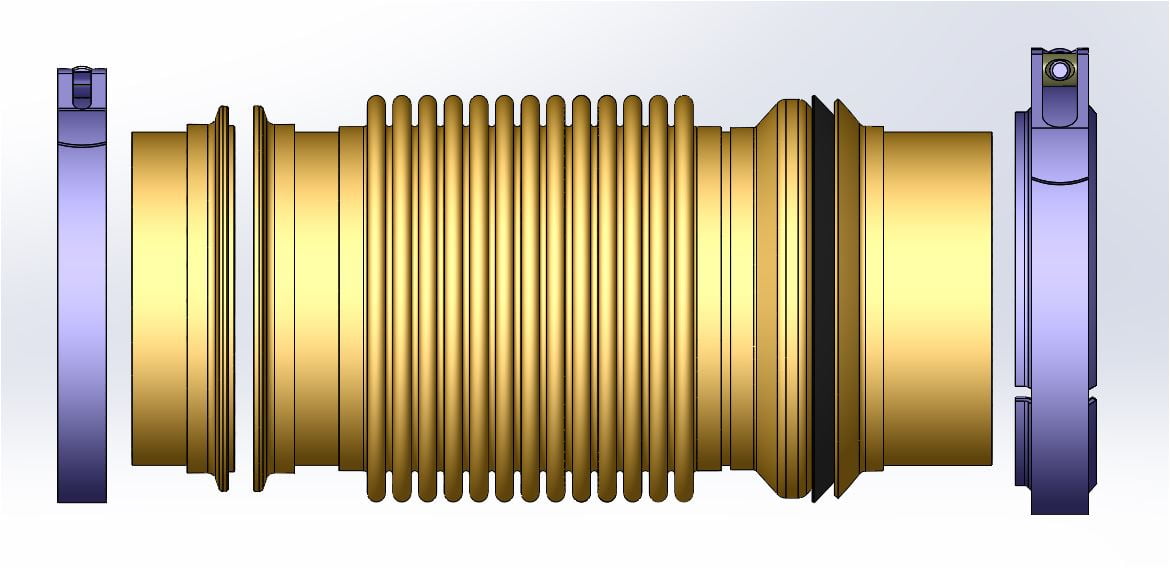 Machined welded flange bellows spherical